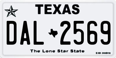 TX license plate DAL2569