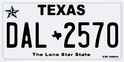 TX license plate DAL2570