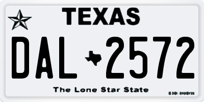 TX license plate DAL2572