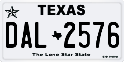 TX license plate DAL2576
