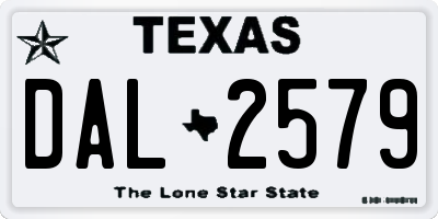 TX license plate DAL2579