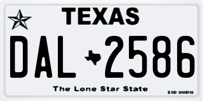 TX license plate DAL2586