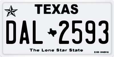 TX license plate DAL2593
