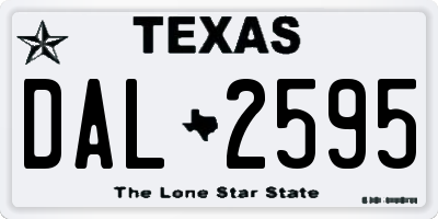 TX license plate DAL2595