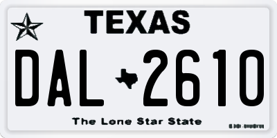 TX license plate DAL2610