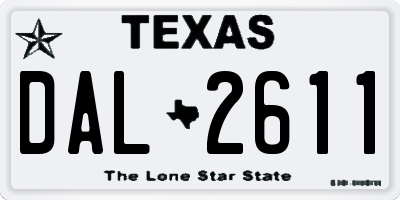 TX license plate DAL2611
