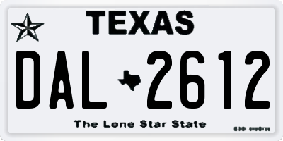 TX license plate DAL2612