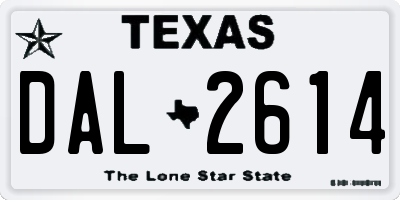 TX license plate DAL2614