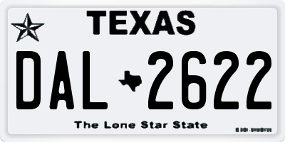 TX license plate DAL2622