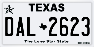 TX license plate DAL2623