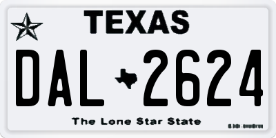 TX license plate DAL2624