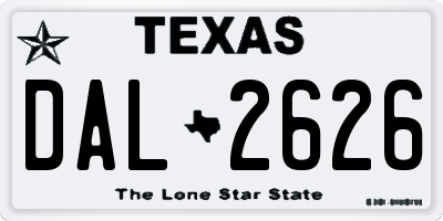TX license plate DAL2626