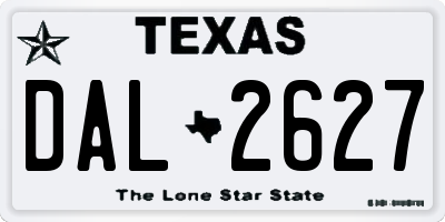 TX license plate DAL2627