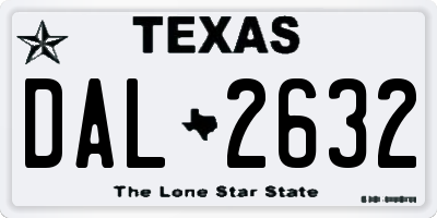 TX license plate DAL2632