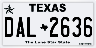 TX license plate DAL2636