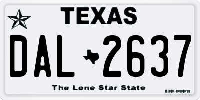 TX license plate DAL2637