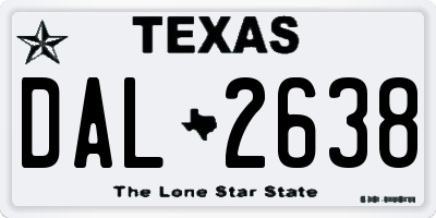 TX license plate DAL2638