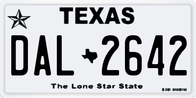 TX license plate DAL2642