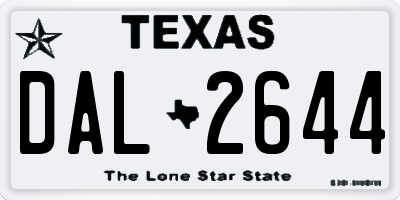TX license plate DAL2644