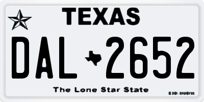 TX license plate DAL2652