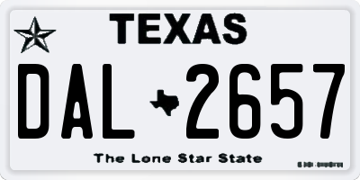 TX license plate DAL2657