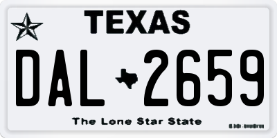 TX license plate DAL2659
