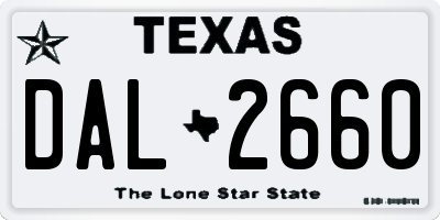 TX license plate DAL2660