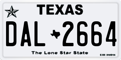 TX license plate DAL2664