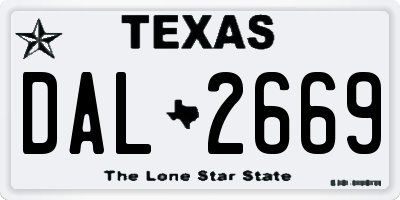TX license plate DAL2669