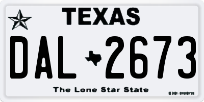 TX license plate DAL2673