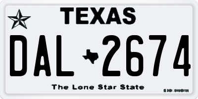 TX license plate DAL2674