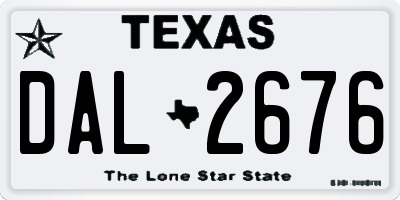 TX license plate DAL2676