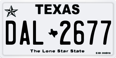TX license plate DAL2677