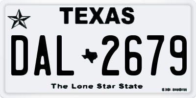 TX license plate DAL2679