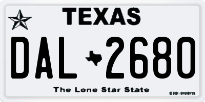 TX license plate DAL2680