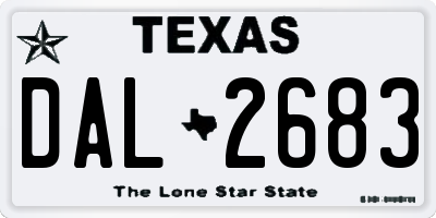 TX license plate DAL2683