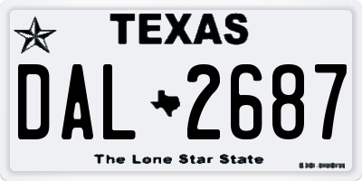 TX license plate DAL2687