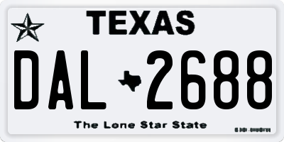 TX license plate DAL2688