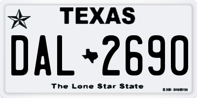 TX license plate DAL2690