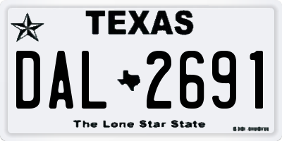 TX license plate DAL2691