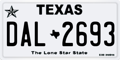 TX license plate DAL2693