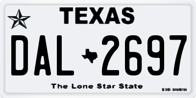 TX license plate DAL2697