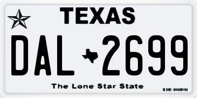 TX license plate DAL2699