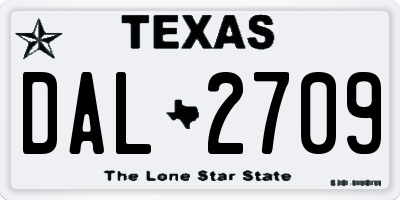 TX license plate DAL2709