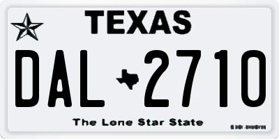 TX license plate DAL2710