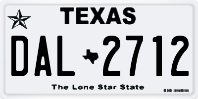 TX license plate DAL2712