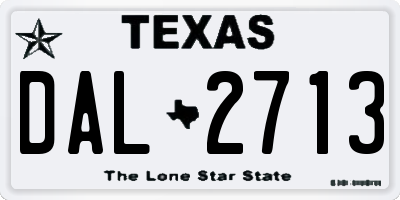 TX license plate DAL2713