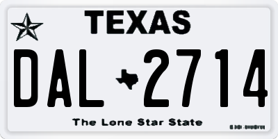 TX license plate DAL2714