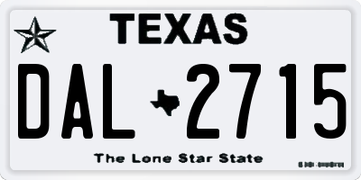 TX license plate DAL2715