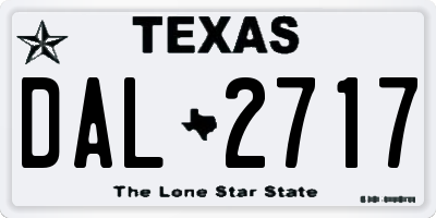 TX license plate DAL2717